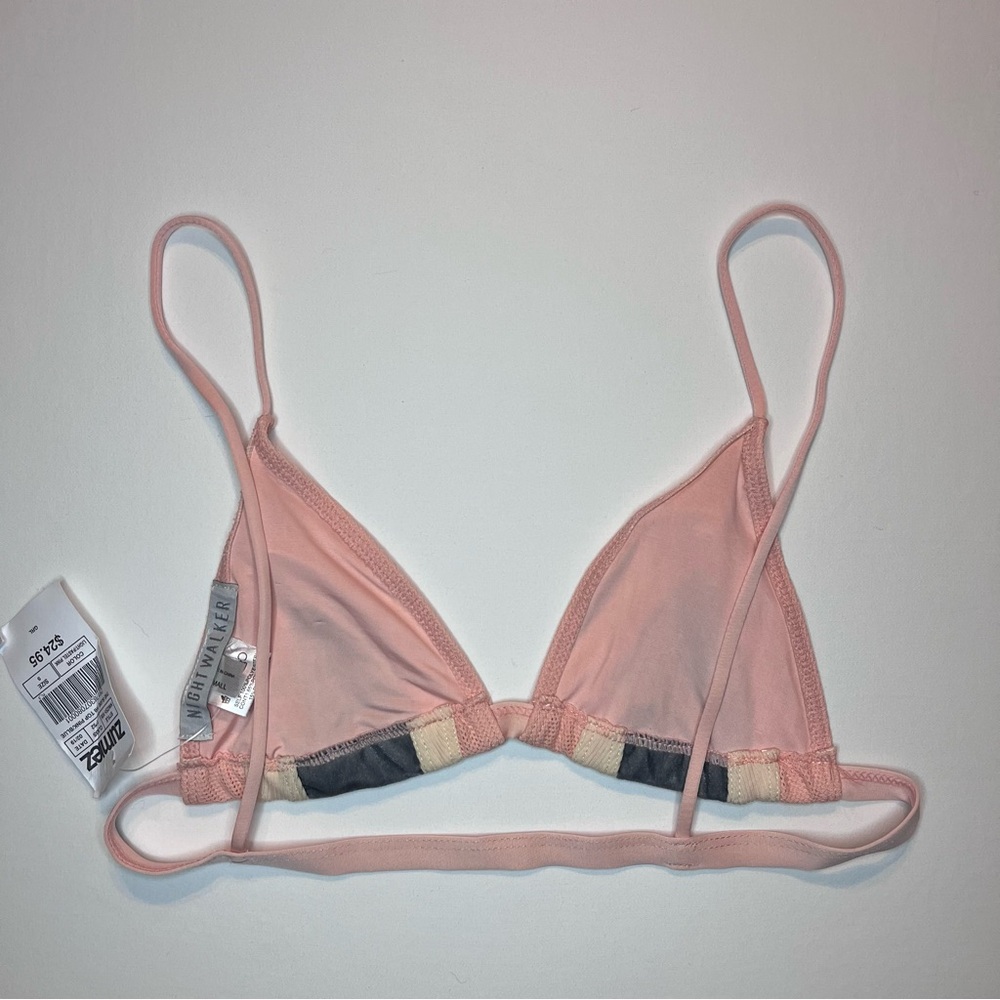 NWT Women’s Nightwalker The Slide Pink Geometric Triangle Bralette Bikini Top Sm - Picture 6 of 8